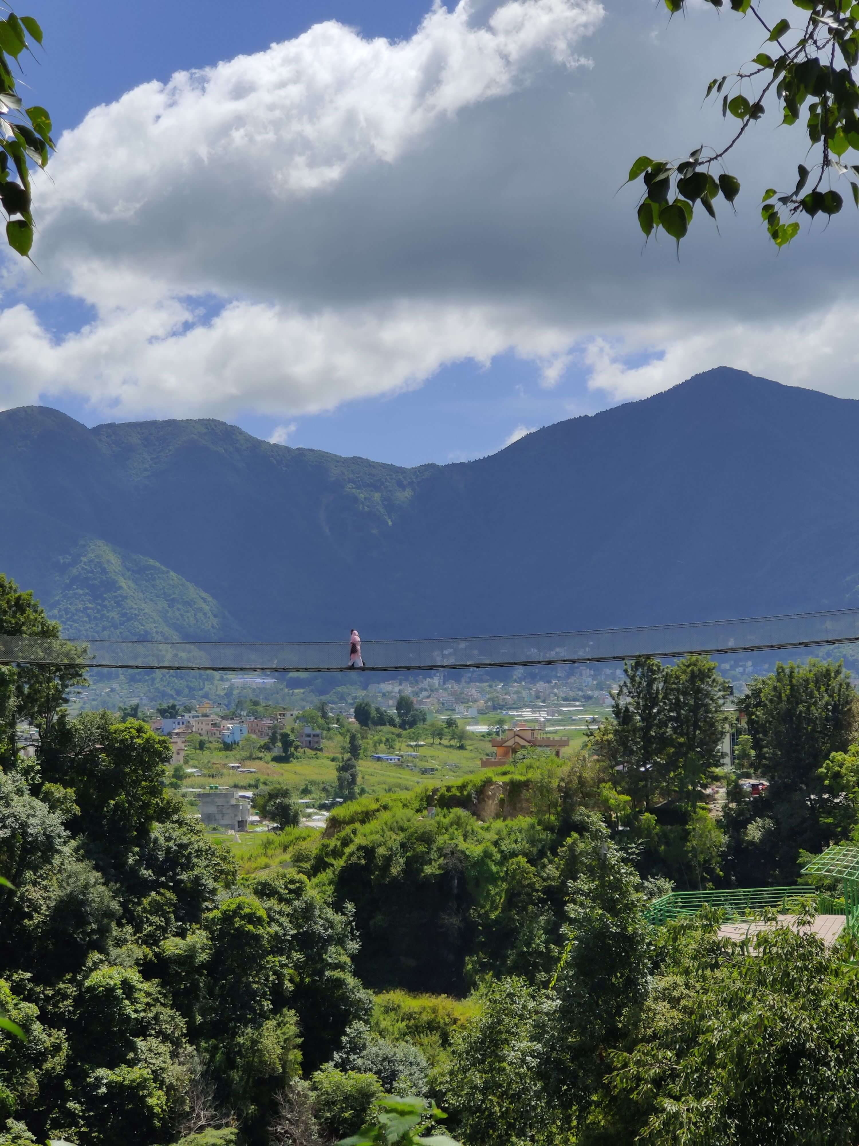 Suspended bridge view in La Fortuna